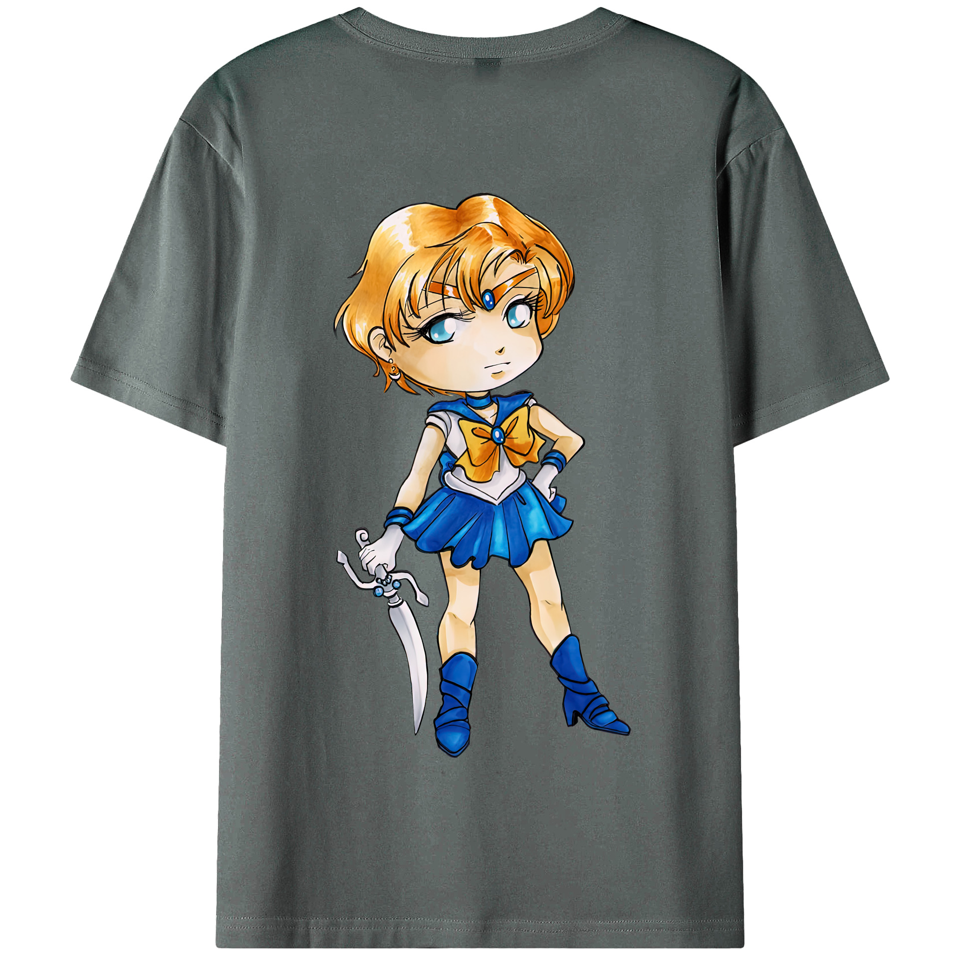 （画像用） 美少女戦士セーラームーン 天王はるか Sailor Moon Tenoh Haruka 綿100％半袖Tシャツ（背面プリント）